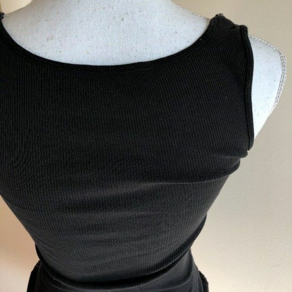 Express Women's Size XS Black Sequin Tank Top Ribbed Shirt Top Sleeveless Shirt - Picture 4 of 8